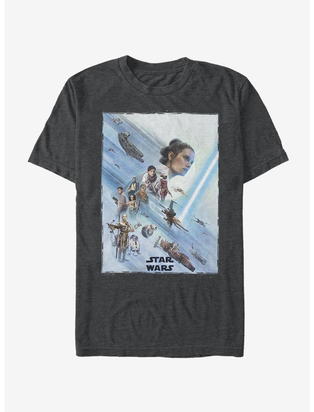 Star Wars Episode IX The Rise Of Skywalker Rey Poster T-Shirt, DARK CHARCOAL, hi-res