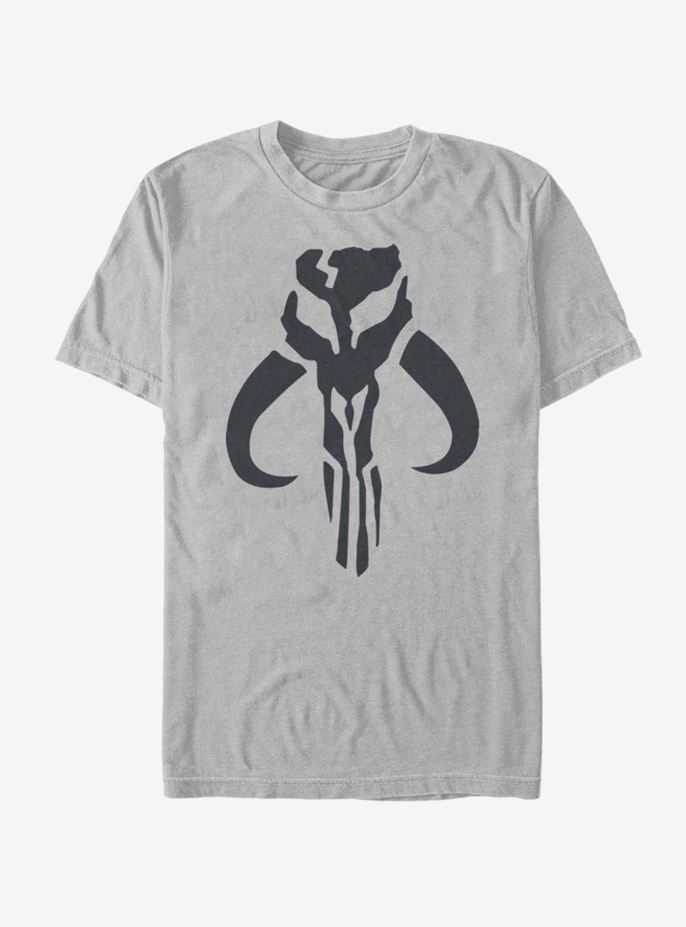Star Wars The Mandalorian Simple Symbol T-Shirt, SILVER, hi-res
