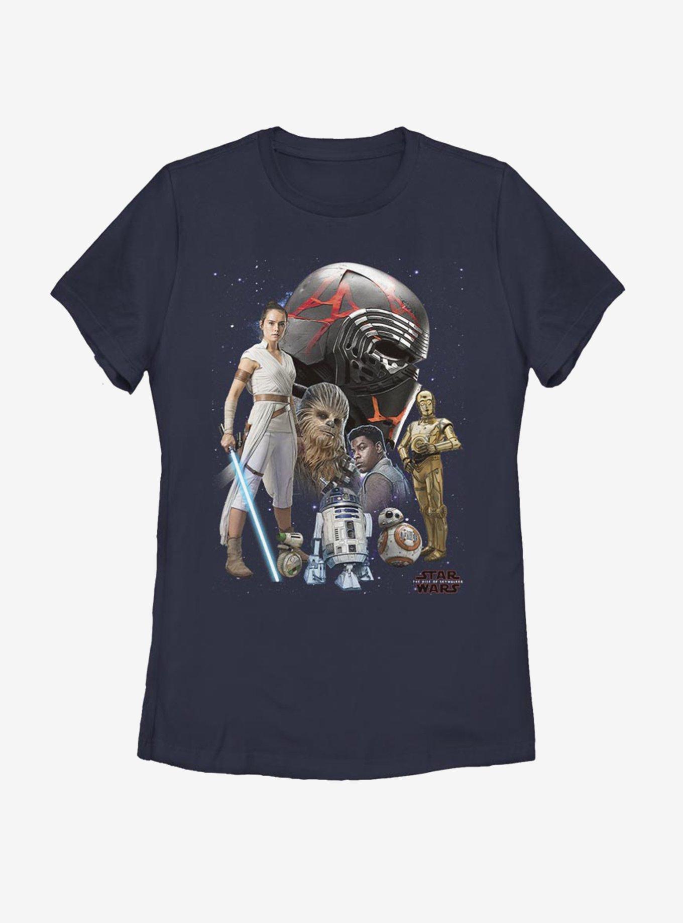 Star Wars Episode IX The Rise Of Skywalker Heroes Of The Galaxy Womens T-Shirt, NAVY, hi-res
