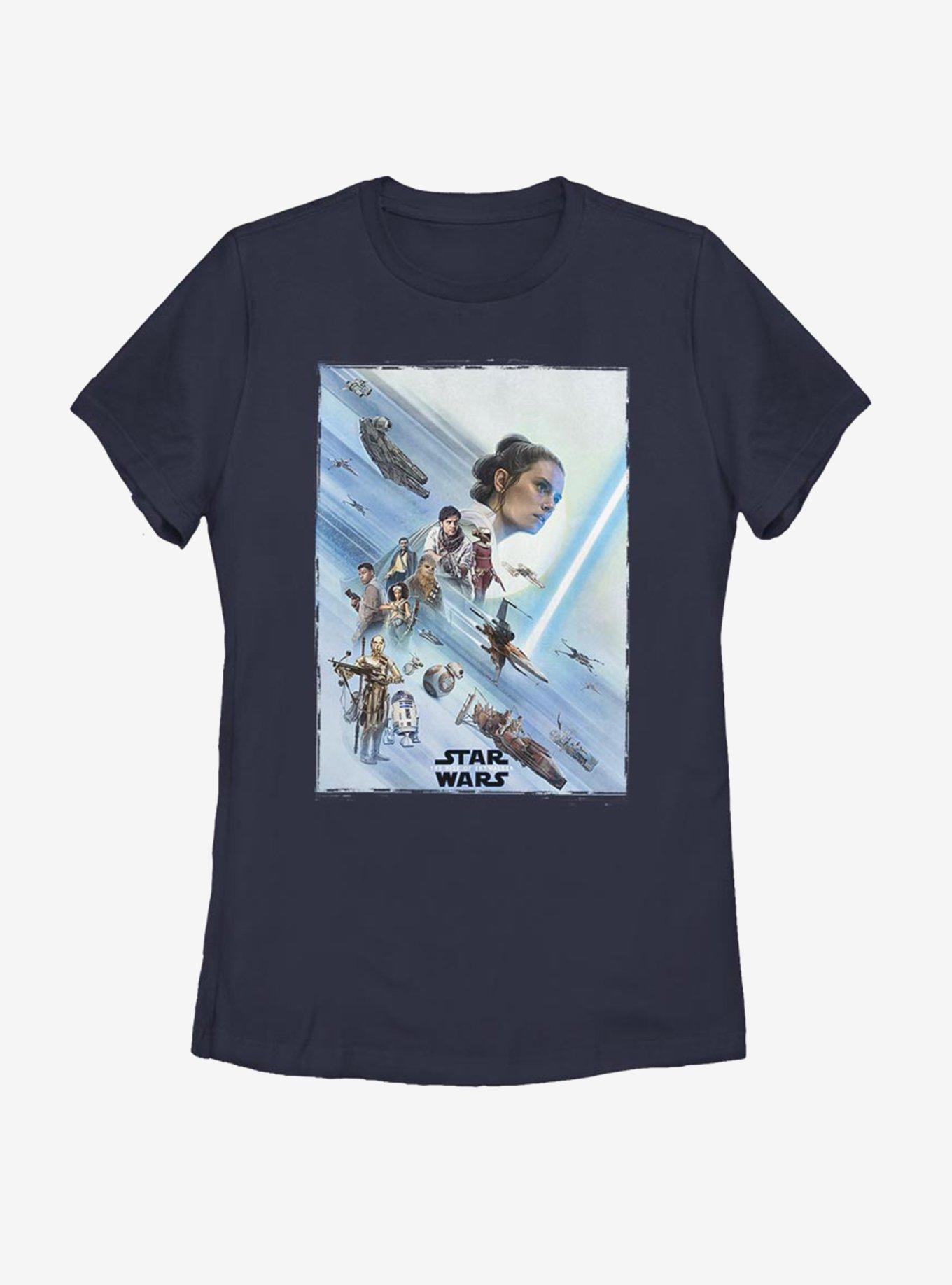 Star Wars Episode IX The Rise Of Skywalker Rey Poster Womens T-Shirt, NAVY, hi-res