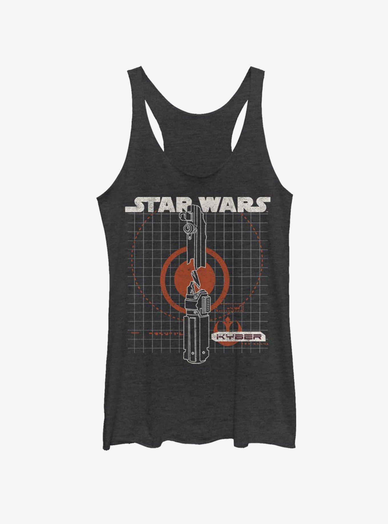 Star Wars Episode IX The Rise Of Skywalker Kyber Crystal Womens Tank Top, BLK HTR, hi-res