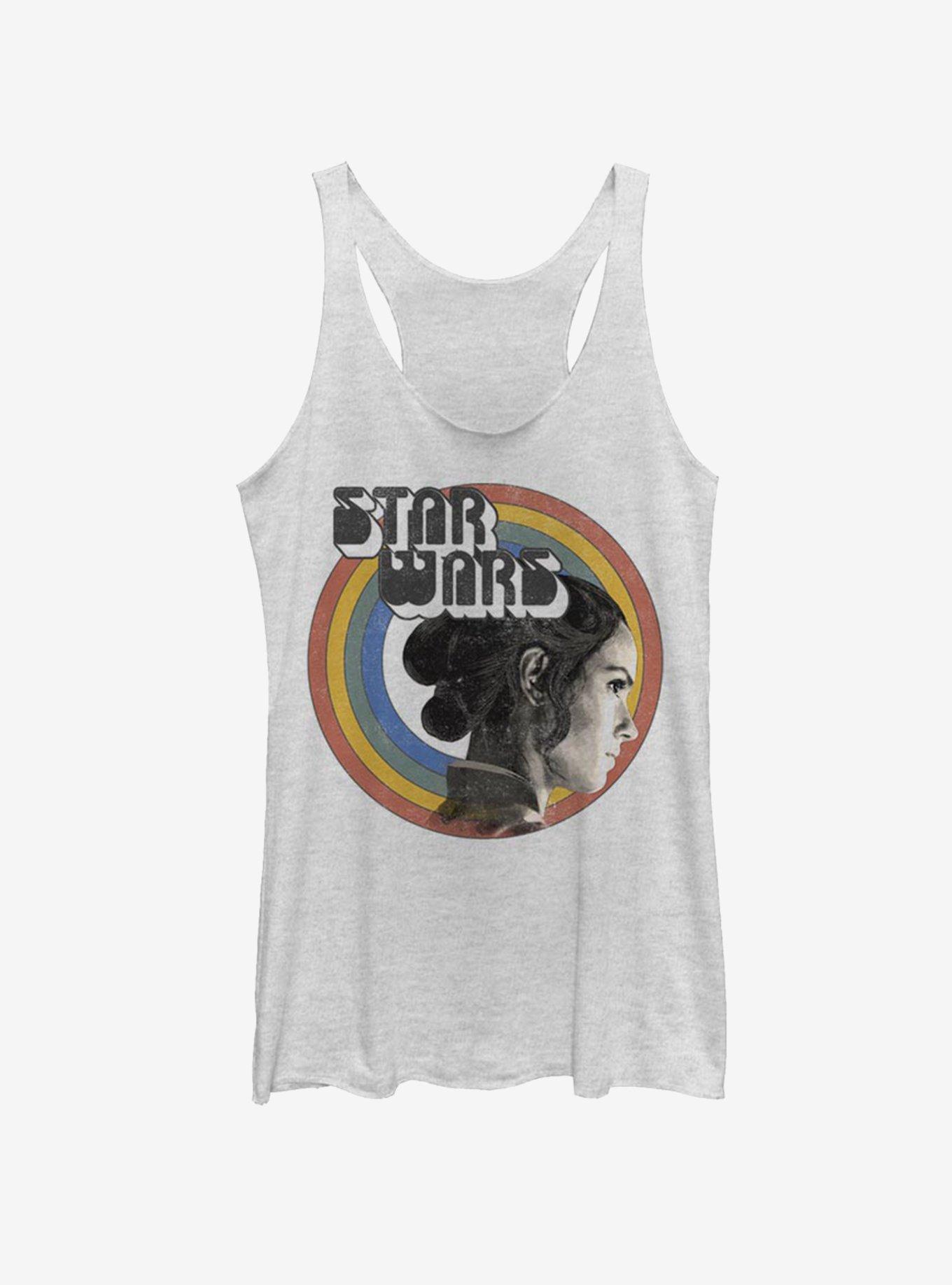 Star Wars Episode IX The Rise Of Skywalker Vintage Rey Rainbow white KTS Womens Tank Top, WHITE HTR, hi-res
