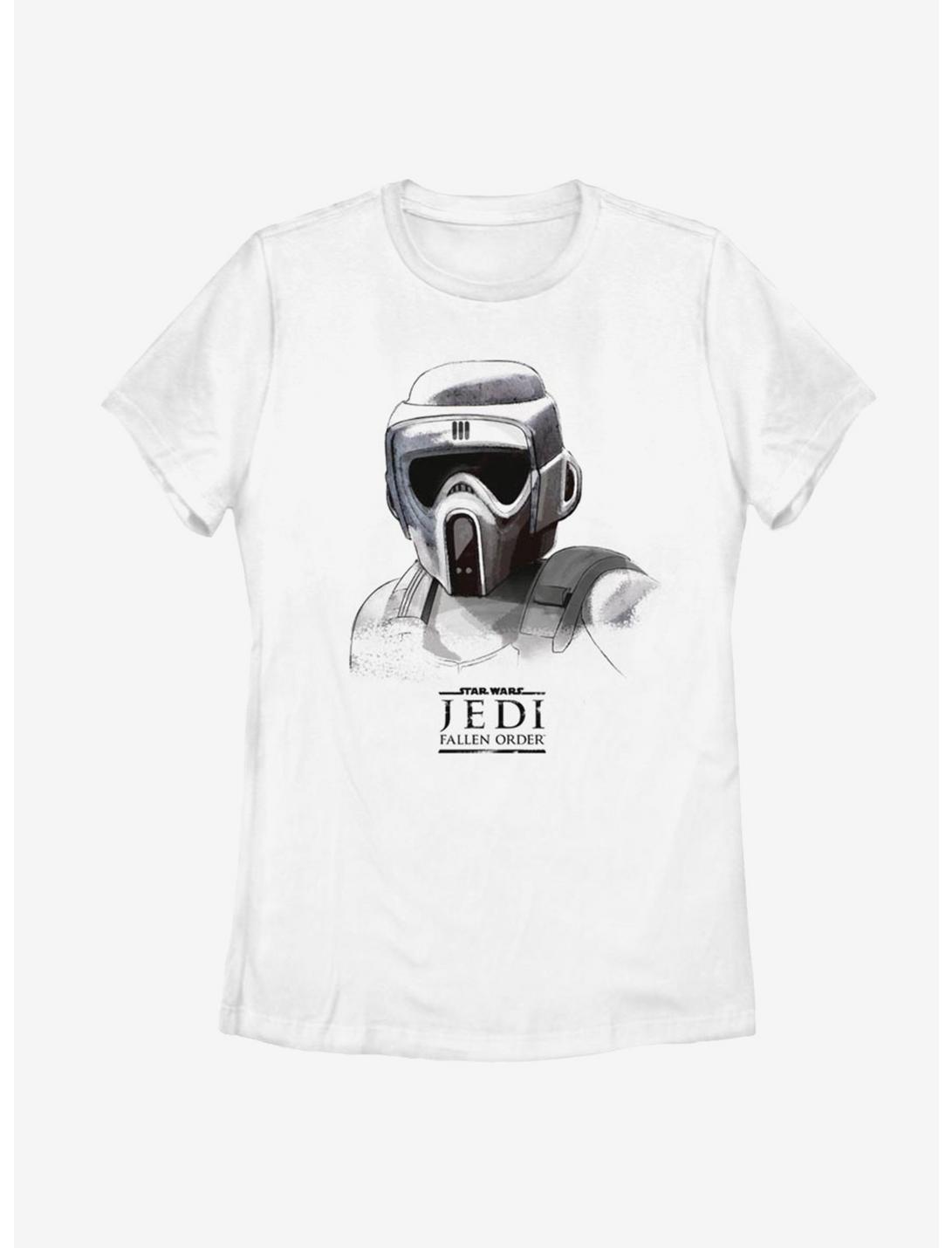 Star Wars Jedi Fallen Order Scout Trooper Mask Womens T-Shirt, WHITE, hi-res