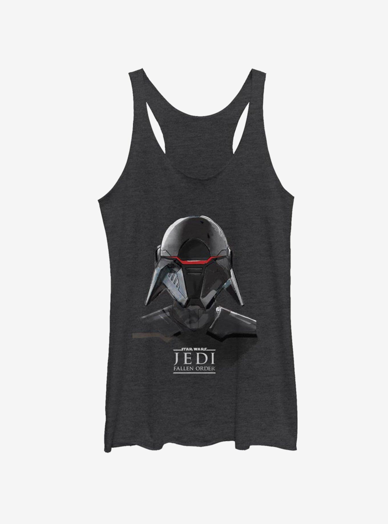 Star Wars Jedi Fallen Order Inquisitor Mask Womens Tank Top, BLK HTR, hi-res