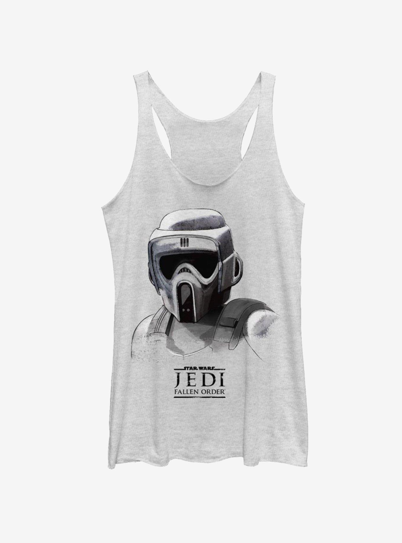 Star Wars Jedi Fallen Order Scout Trooper Mask Womens Tank Top, WHITE HTR, hi-res