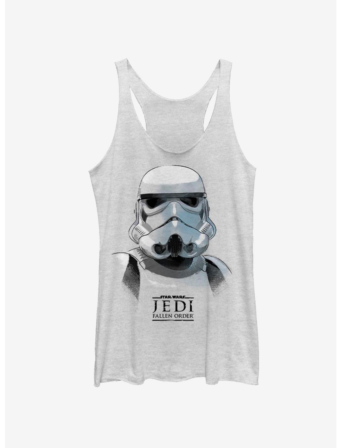 Star Wars Jedi Fallen Order Trooper Mask Womens Tank Top, WHITE HTR, hi-res