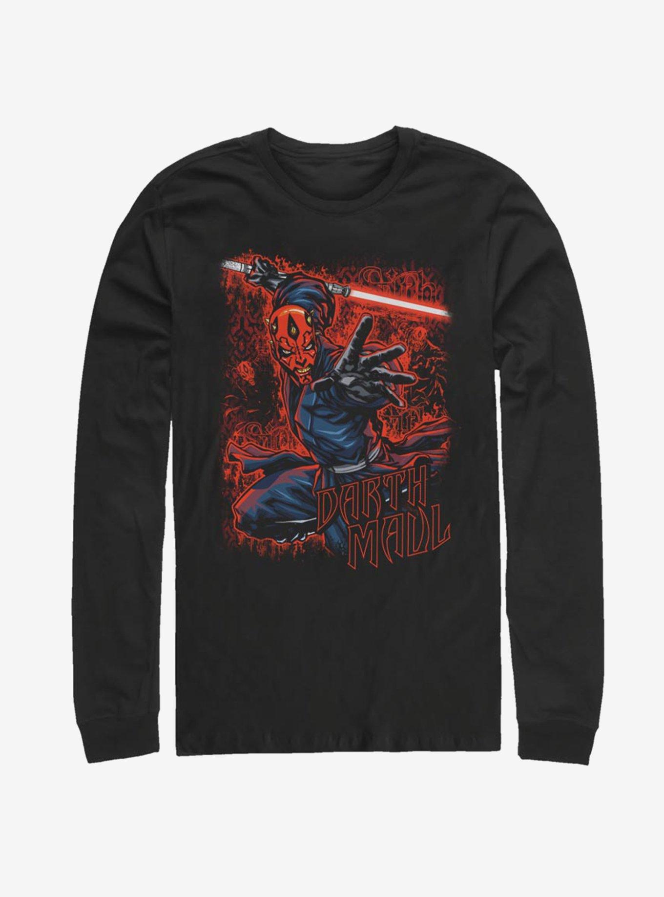 Star Wars Darth Maul Comic Art Long-Sleeve T-Shirt, BLACK, hi-res