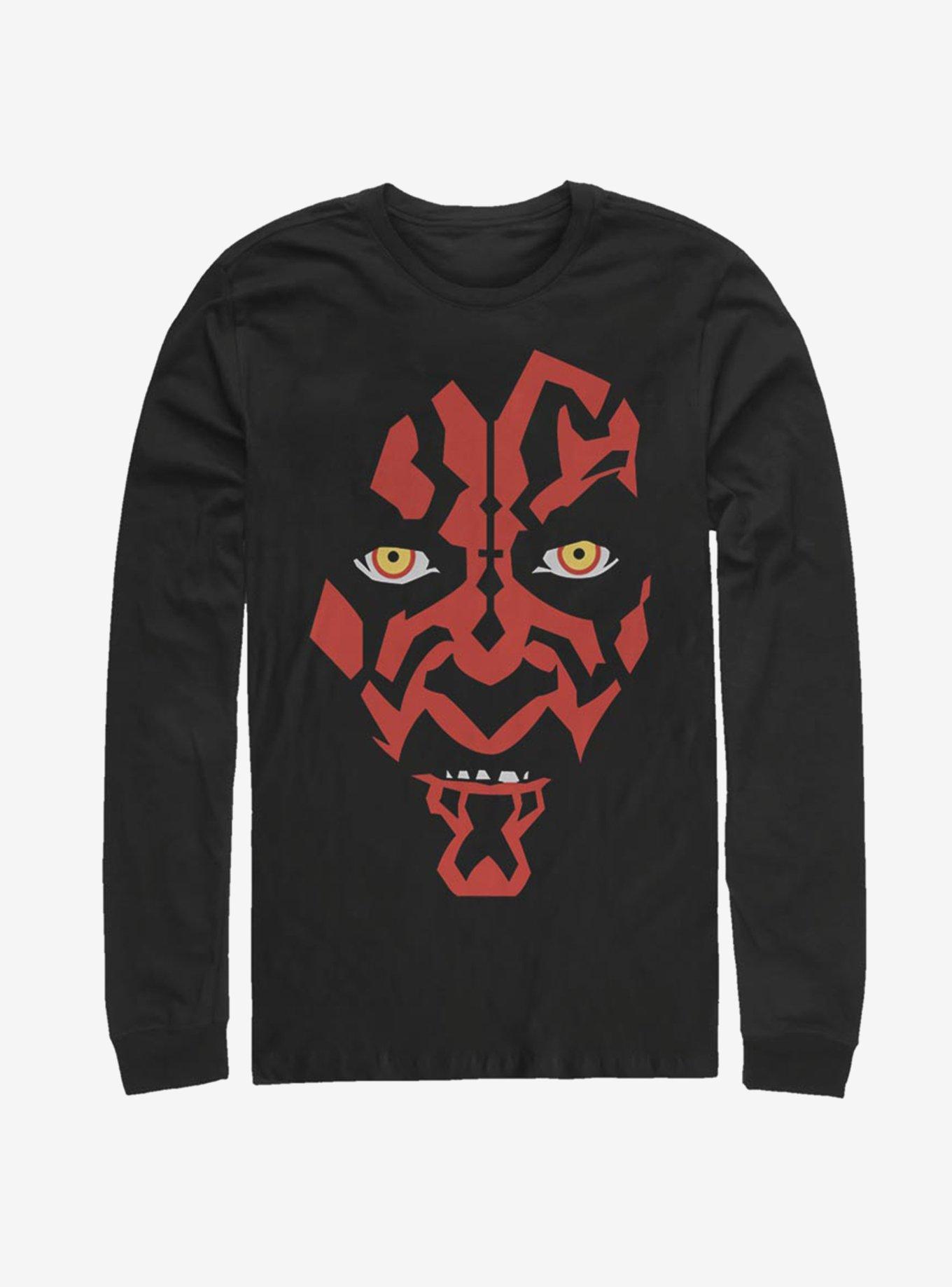 Star Wars Darth Maul Face Long-Sleeve T-Shirt, BLACK, hi-res