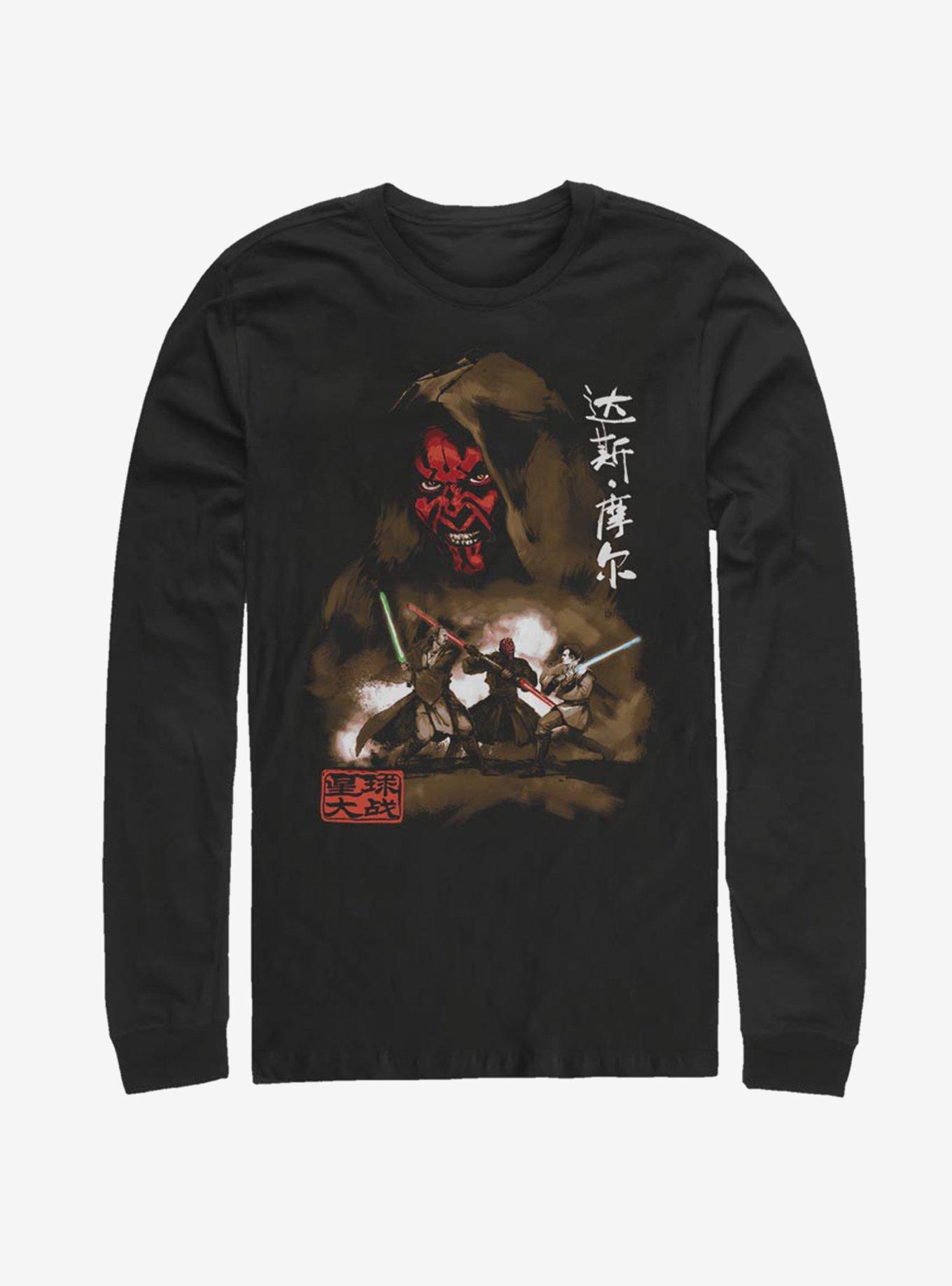 Star Wars Darth Maul Battle Long-Sleeve T-Shirt, BLACK, hi-res