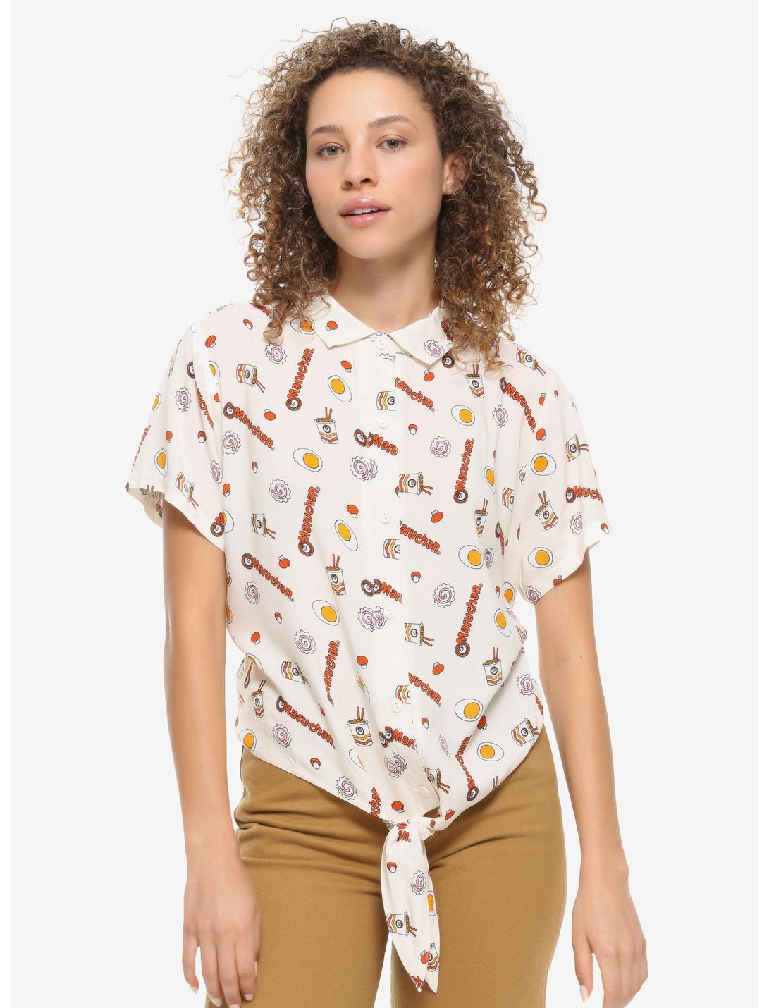 Maruchan Icons Women's Tie-Front Woven Top - BoxLunch Exclusive, MULTI, hi-res