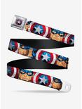 Marvel Captain America Multi Face And Shield Close Up Seatbelt Belt, , hi-res