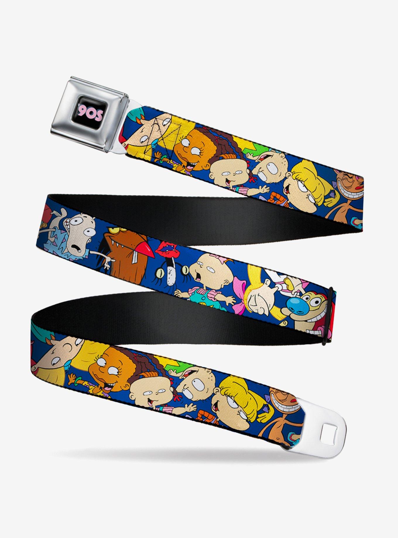 Buckle-Down Nickelodeon 90s Rewind 16 Character Poses Seatbelt Belt, , hi-res