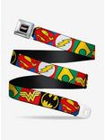 Dc Comics Justice League 5 Superhero Textured Logo  Seatbelt Belt, , hi-res