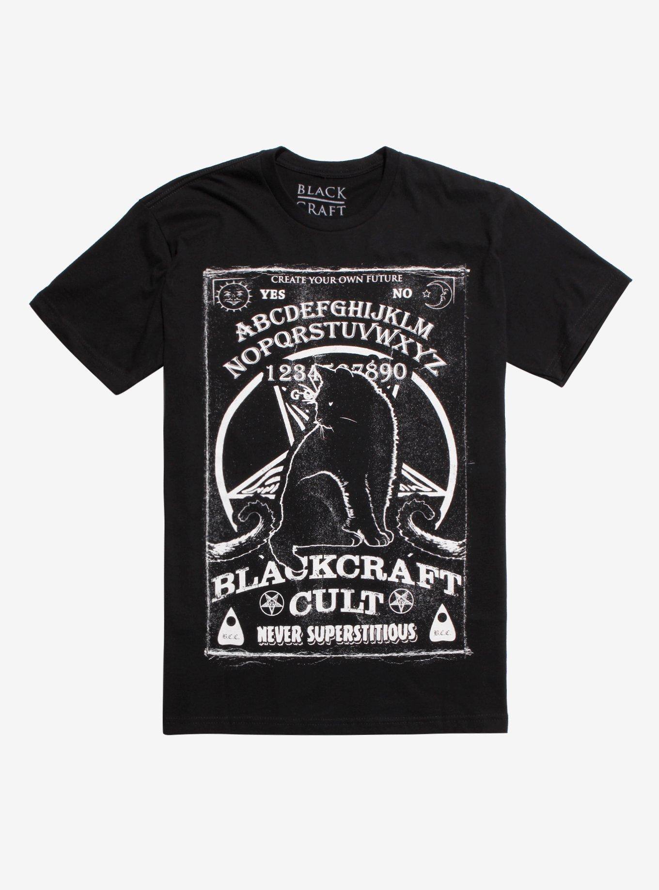BlackCraft Spirit Board Cat T-Shirt Hot Topic Exclusive, BLACK, hi-res