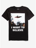 The X-Files I Want To Believe Poster T-Shirt, BLACK, hi-res