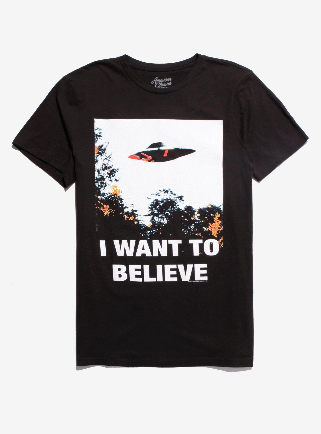 The X-Files I Want To Believe Poster T-Shirt, BLACK, hi-res