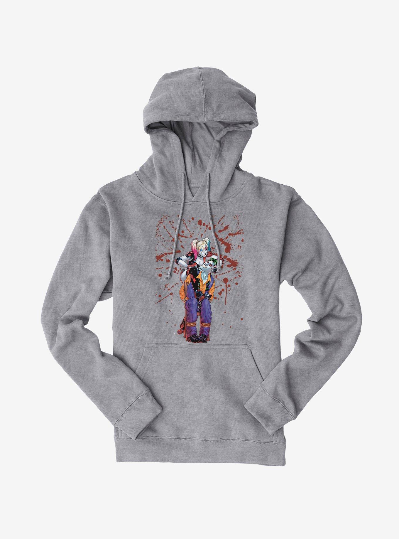 DC Comics Batman The Joker And Harley Quinn Blood Splatter Hoodie, , hi-res