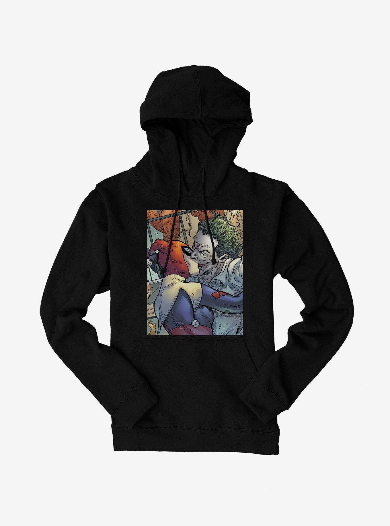 DC Comics Batman The Joker And Harley Quinn Kiss Hoodie