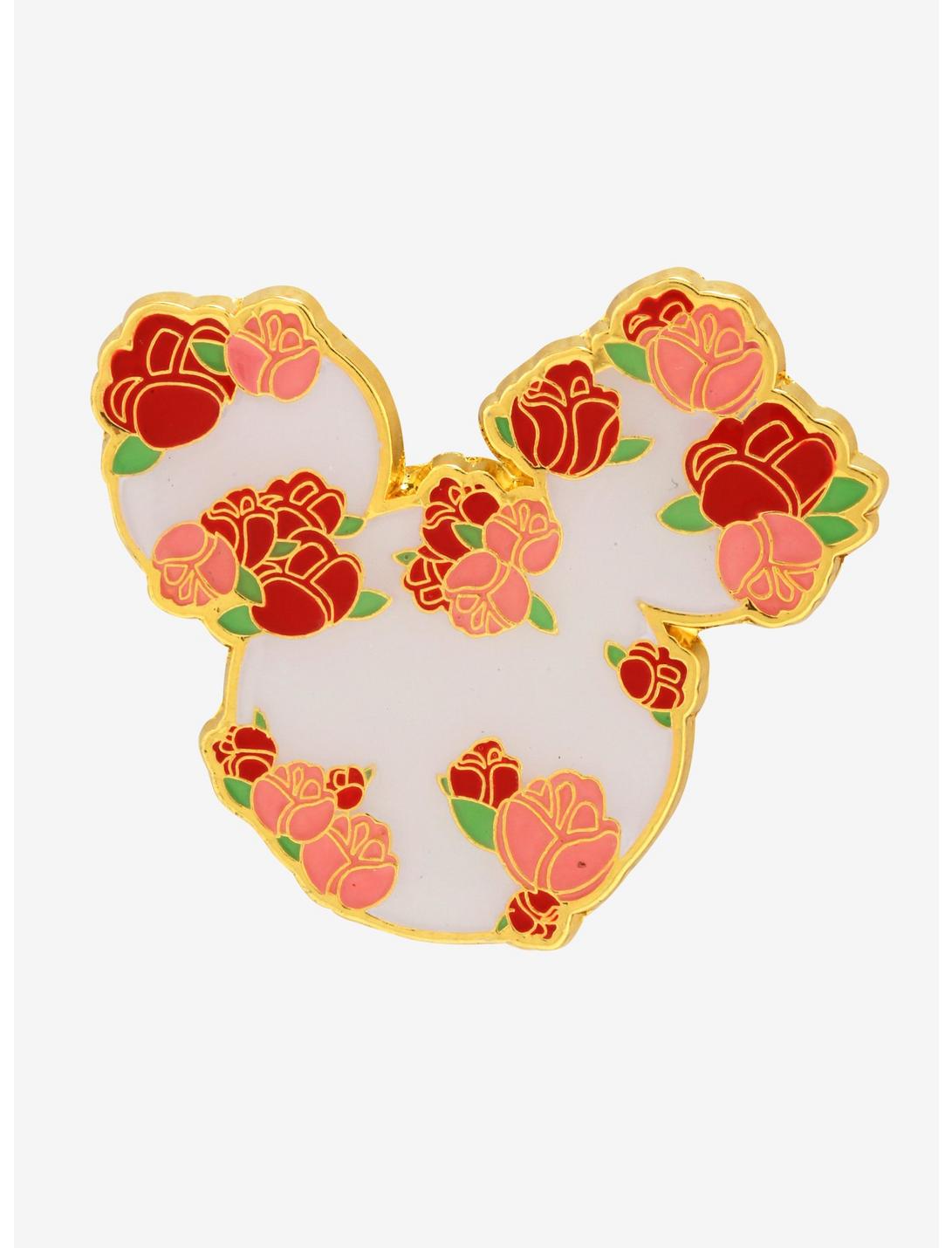 Loungefly Disney Mickey Mouse Roses Enamel Pin - BoxLunch Exclusive, , hi-res