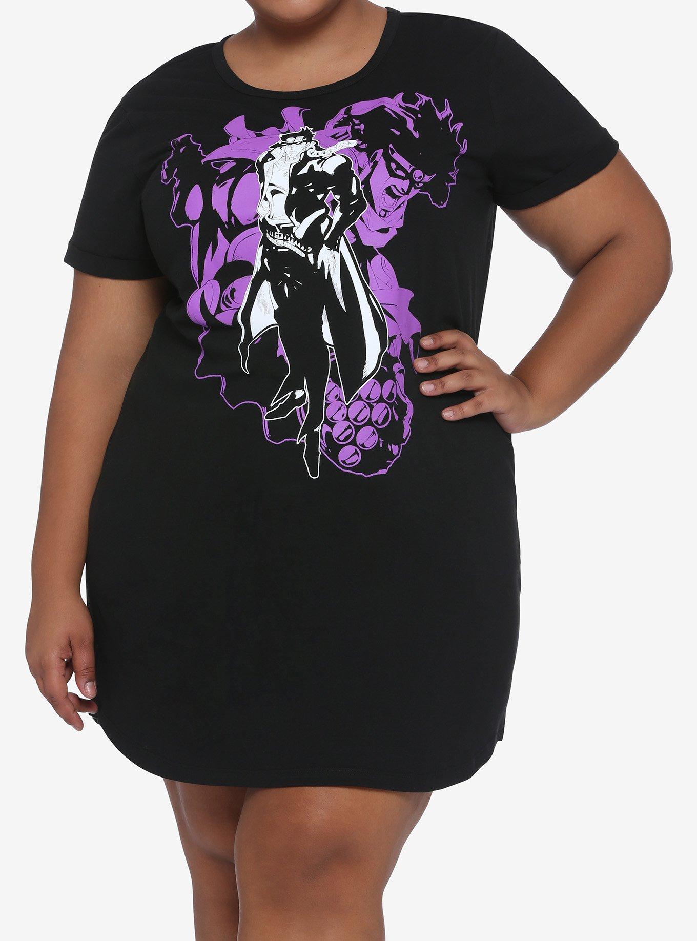 JoJo's Bizarre Adventure Jotaro & Dio T-Shirt Dress Plus Size, TIE DYE, hi-res