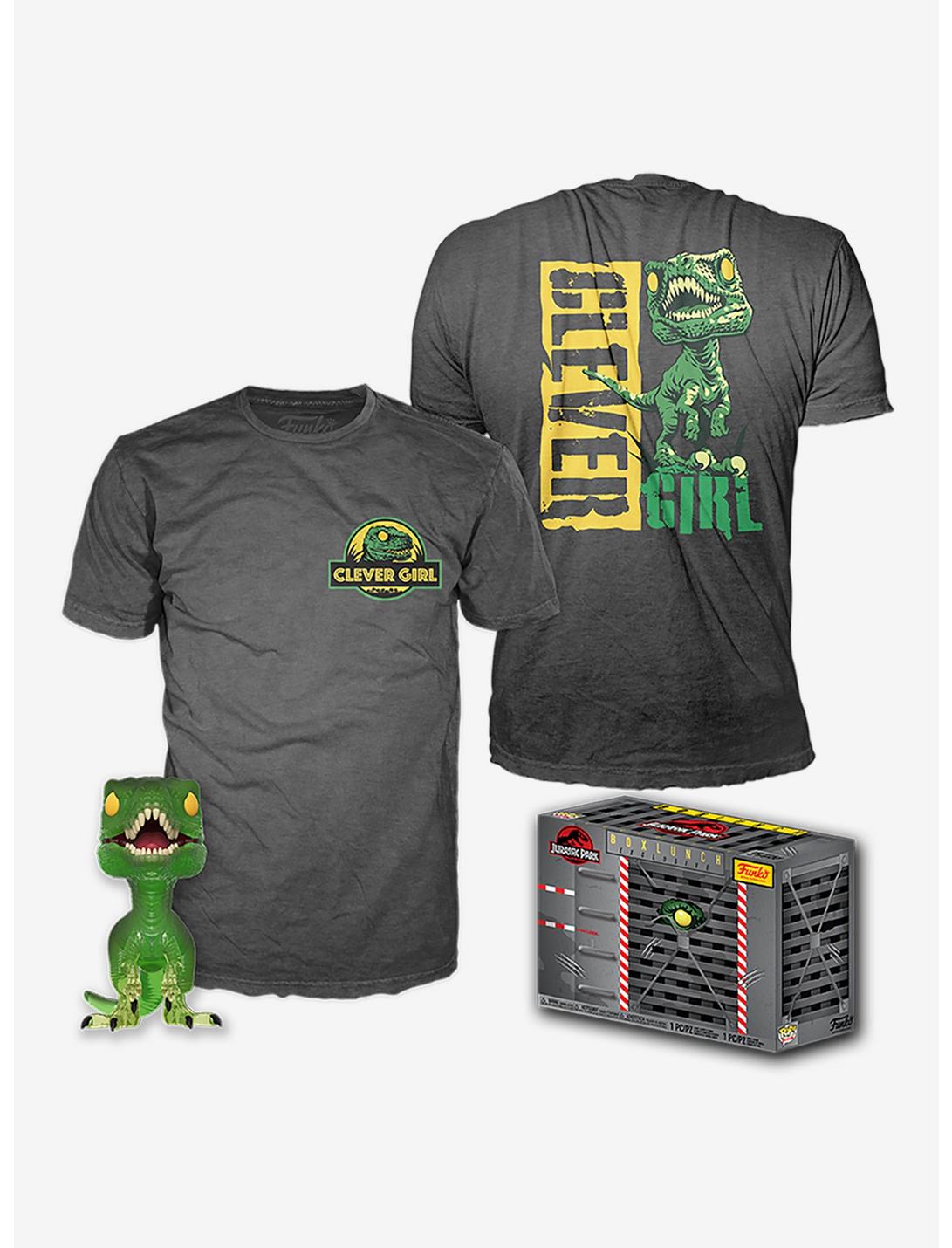 Funko Pop! Tees Jurassic Park 25th Anniversary Velociraptor Vinyl Figure & T-Shirt - BoxLunch Exclusive, MULTI, hi-res
