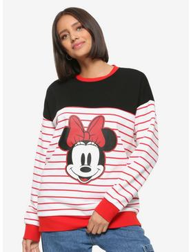 Plus Size Our Universe Disney Minnie Mouse Striped Sweatshirt Her Universe Exclusive, , hi-res