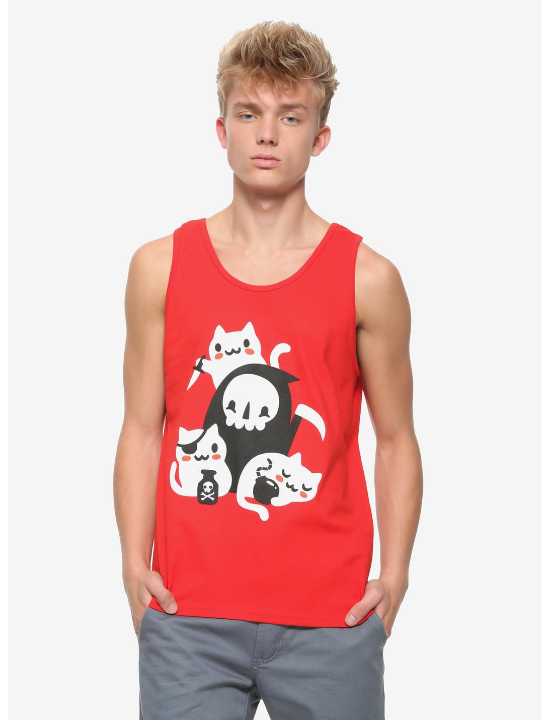 Death's Little Helpers Tank Top By Obinsun, RED, hi-res