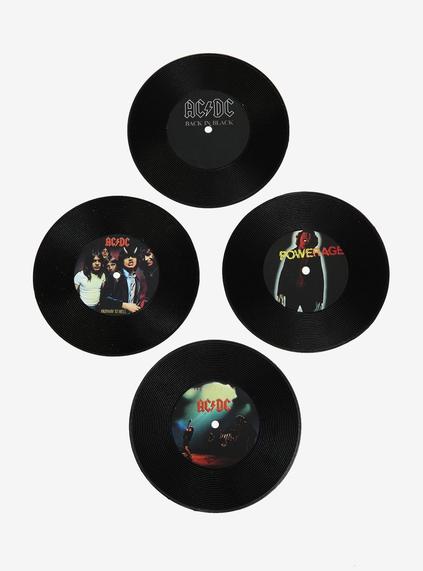 AC/DC Vinyl Record Rubber Coasters, , hi-res