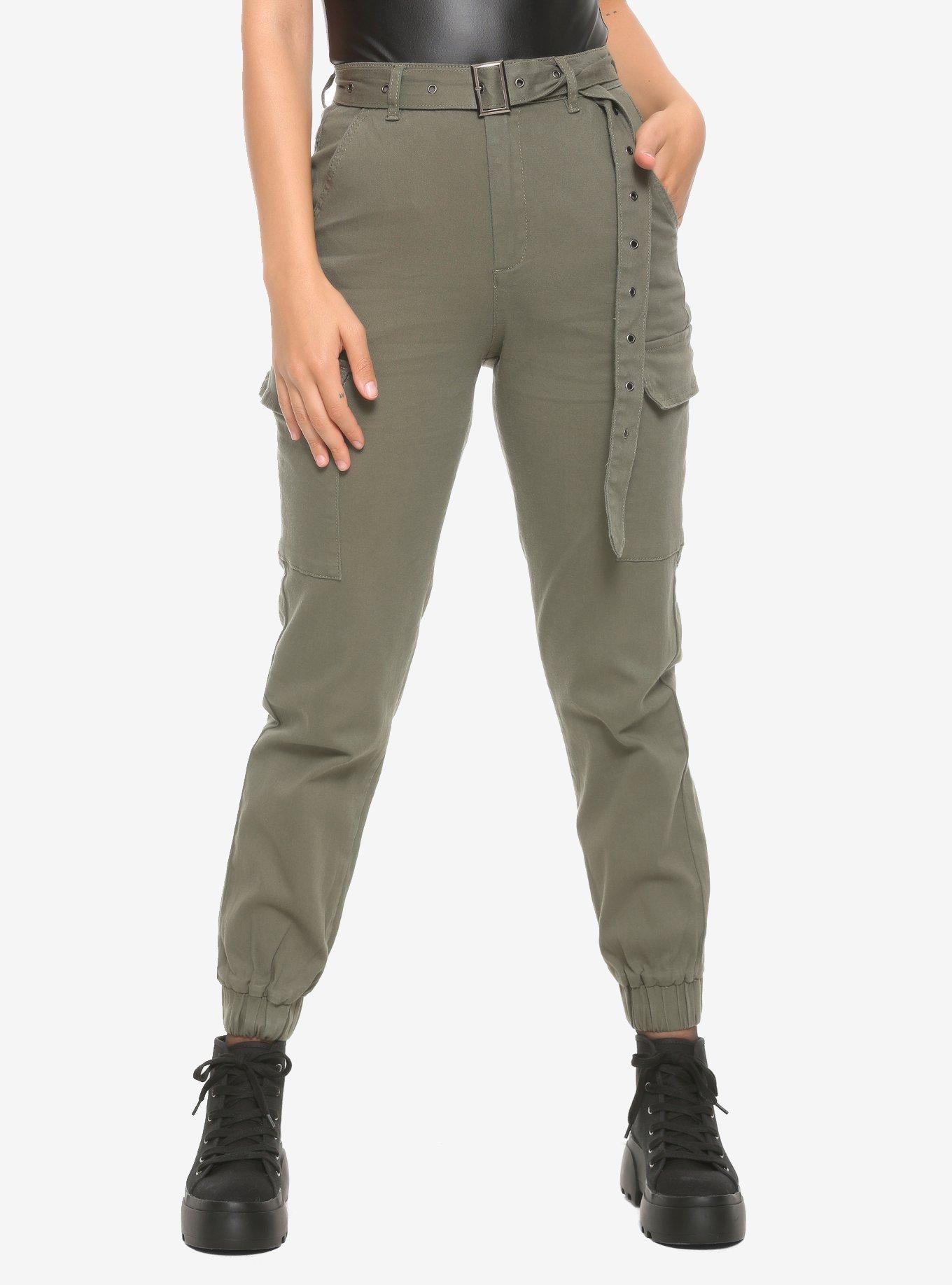 Olive green pants for girls hotsell