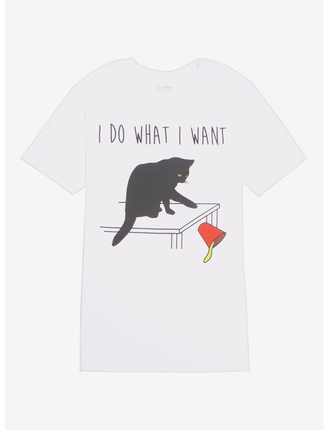 I Do What I Want Cat T-Shirt, WHITE, hi-res