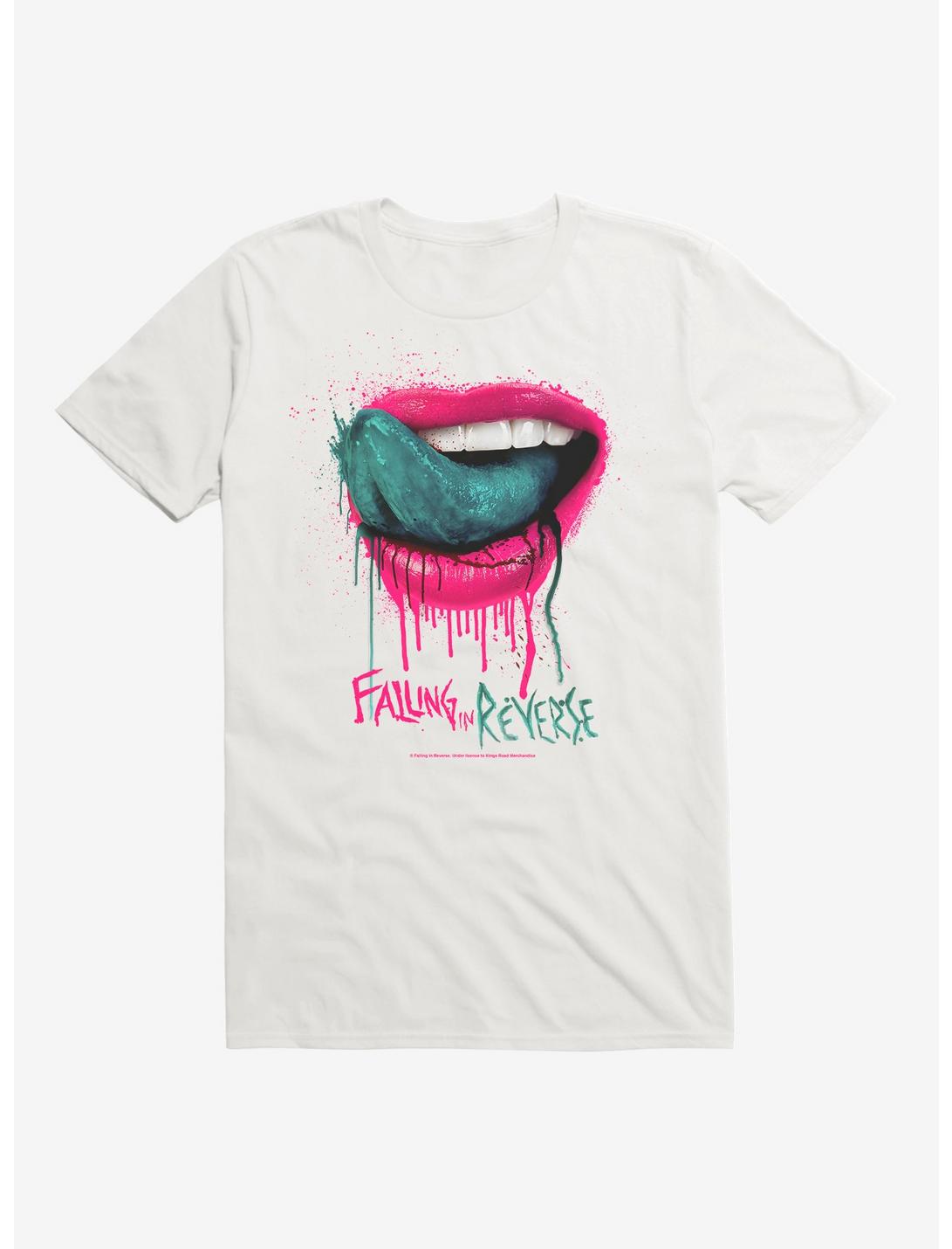 Extra Soft Falling In Reverse Lips T-Shirt, WHITE, hi-res
