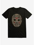 Extra Soft Friday The 13th Mask Word Collage T-Shirt, BLACK, hi-res