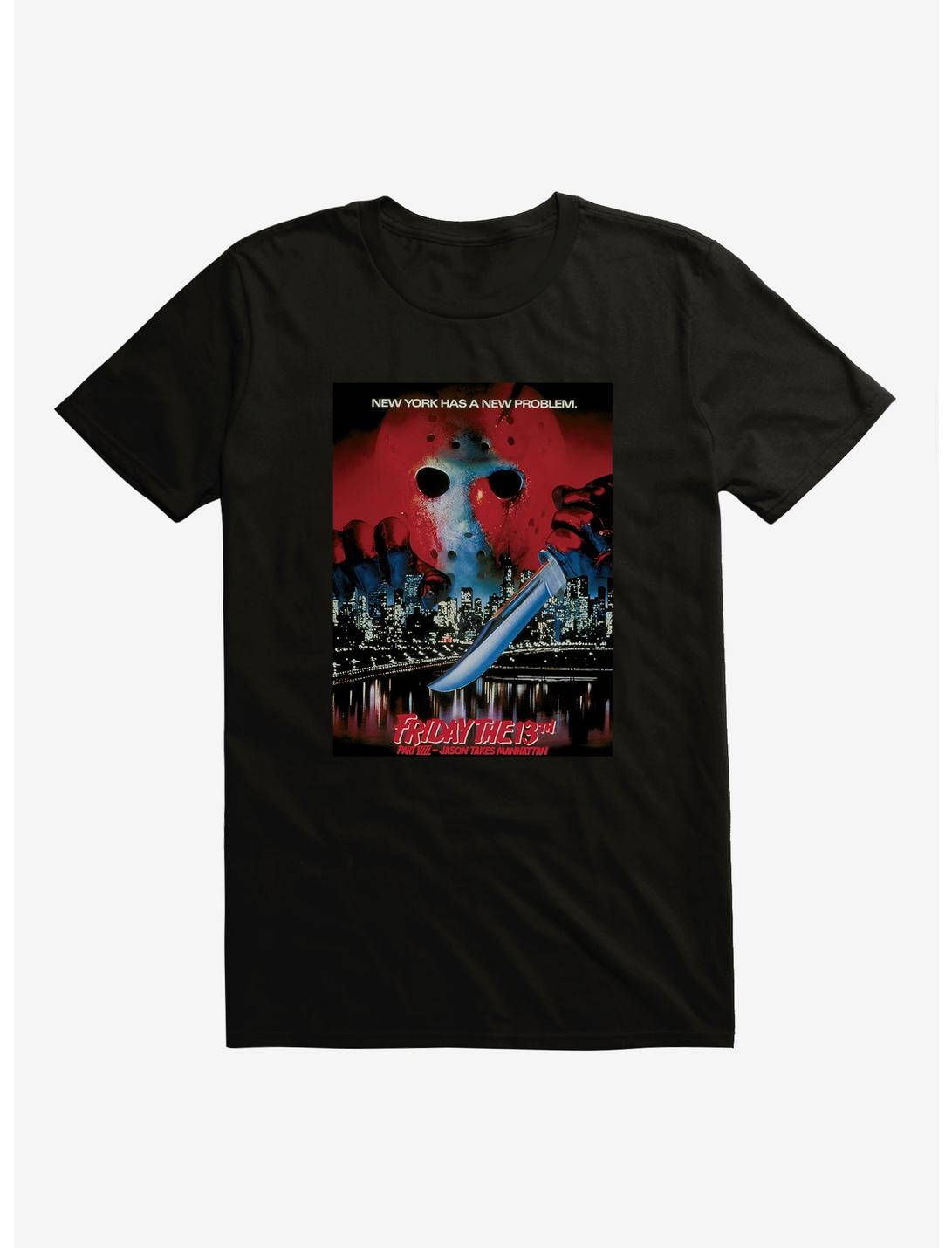Friday The 13th Part VIII: Jason Takes Manhattan Poster Extra Soft T-Shirt, BLACK, hi-res