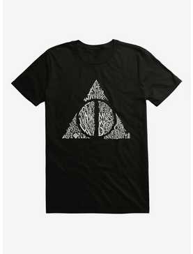 Harry Potter Deathly Hallows Symbol Words Extra Soft T-Shirt, , hi-res