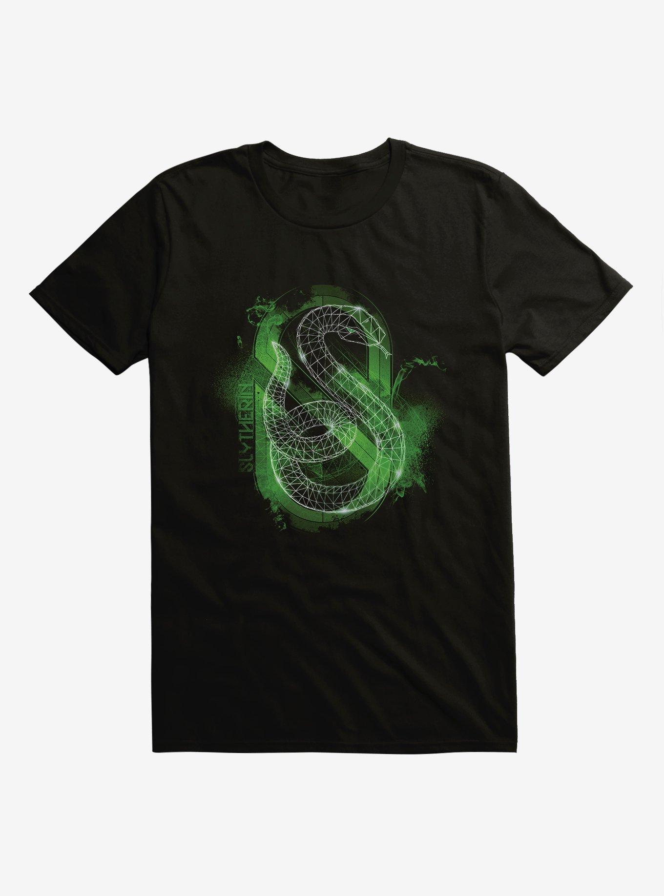 Harry Potter Slytherin Outline Logo Extra Soft T-Shirt, BLACK, hi-res