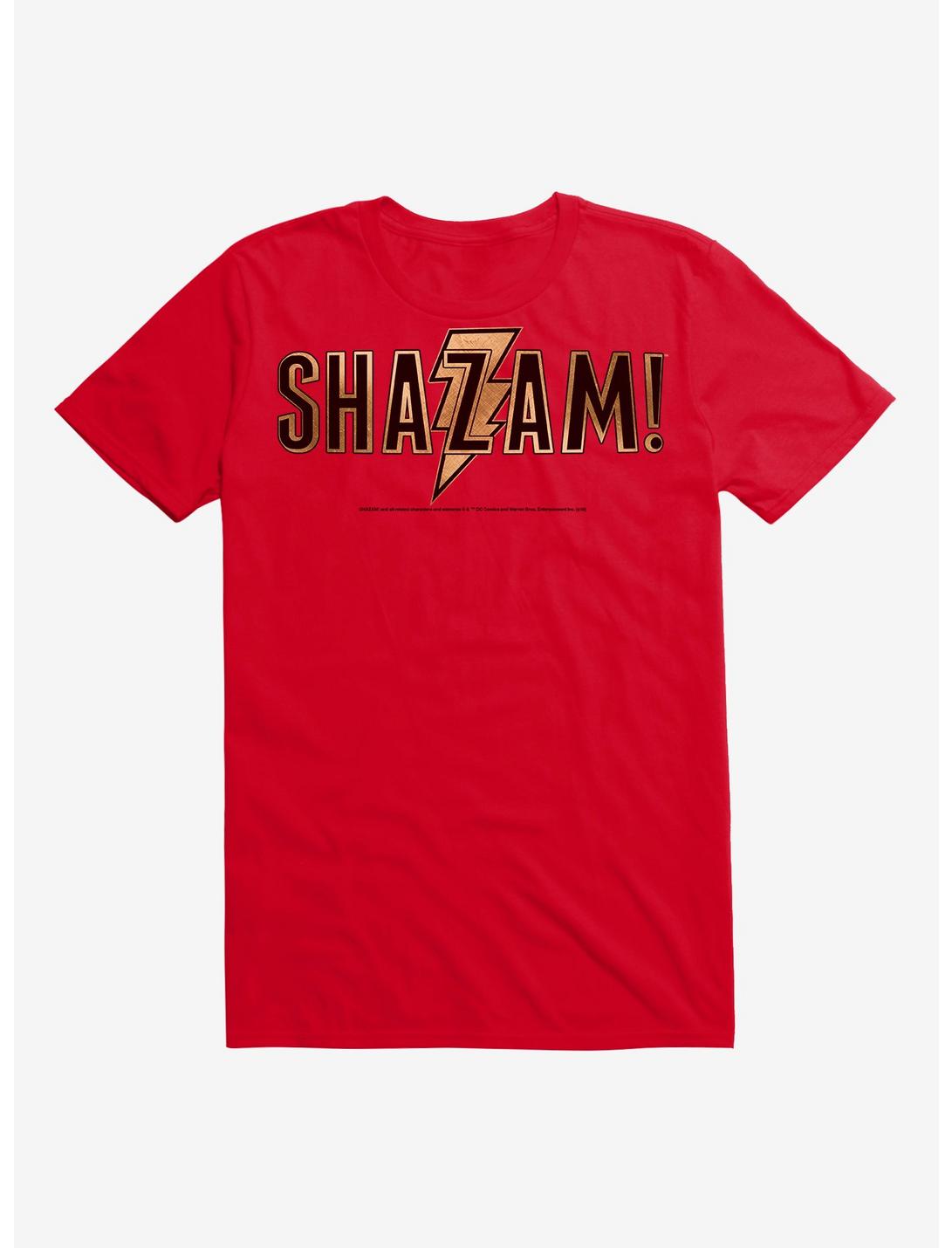Extra Soft DC Comics Shazam! Gold Name Logo T-Shirt, , hi-res