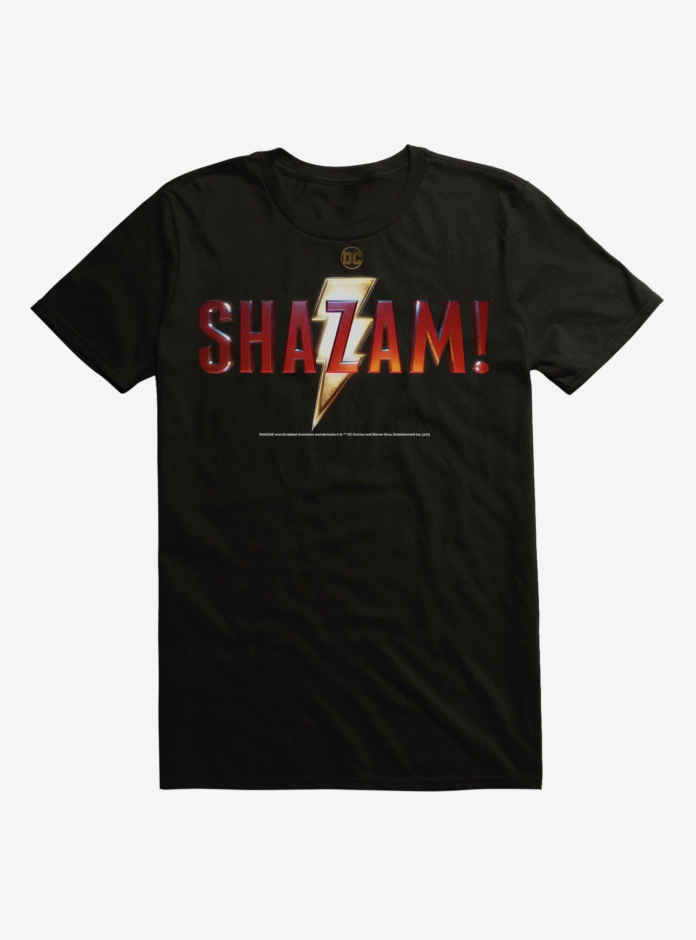 Extra Soft DC Comics Shazam! Name Logo T-Shirt, BLACK, hi-res