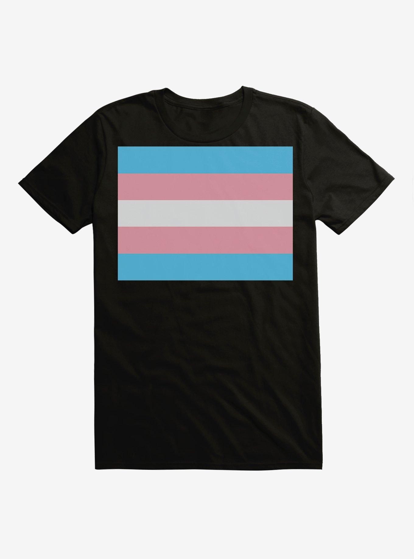 Extra Soft Pride Transgender Flag T-Shirt, BLACK, hi-res