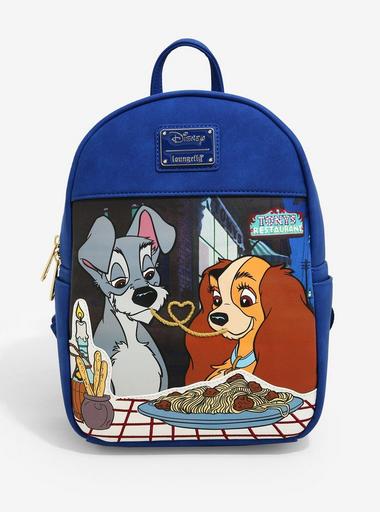 ?FIRM! NWT DISNEY LOUNGEFLY DISNEY\'S LADY AND THE TRAMP MINI BACKPACK (RARE) Lady and the Tramp Exclusive Plush Cosplay Mini Backpack main image 3