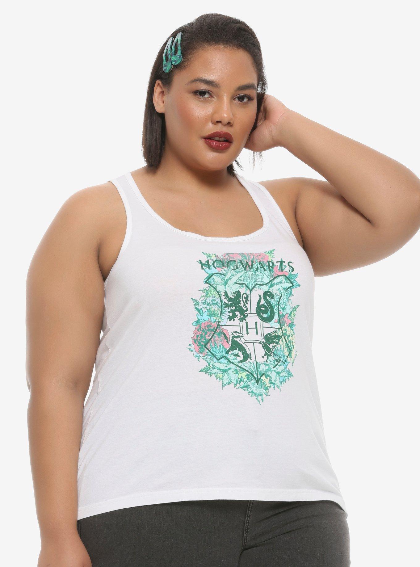 Harry Potter Floral Hogwarts Crest Girls Tank Top Plus Size, MULTI, hi-res