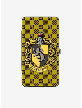 Harry Potter Hufflepuff Crest Heraldry Checkers Hinged Wallet, , hi-res
