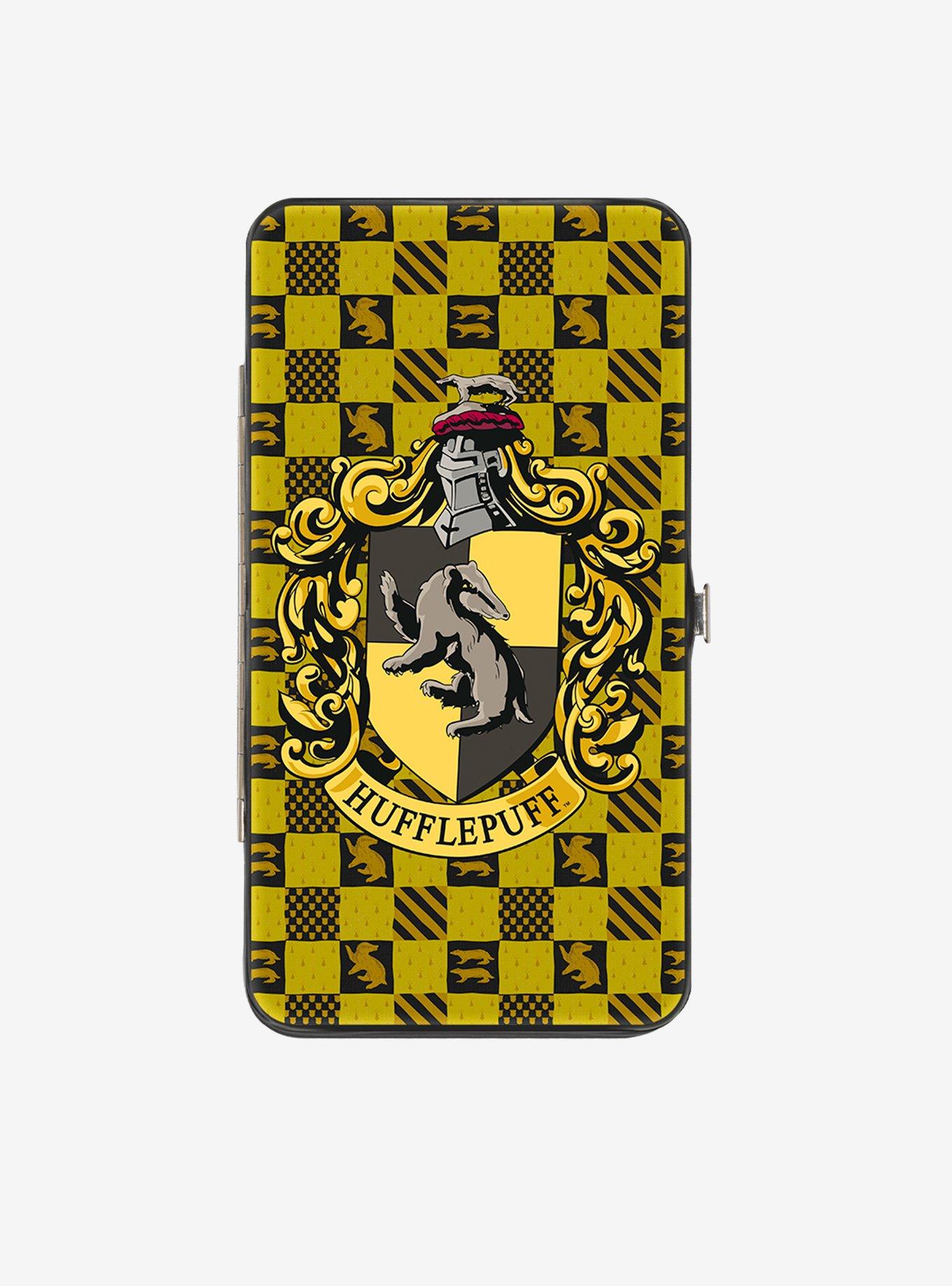 Harry Potter Hufflepuff Crest Heraldry Checkers Hinged Wallet, , hi-res