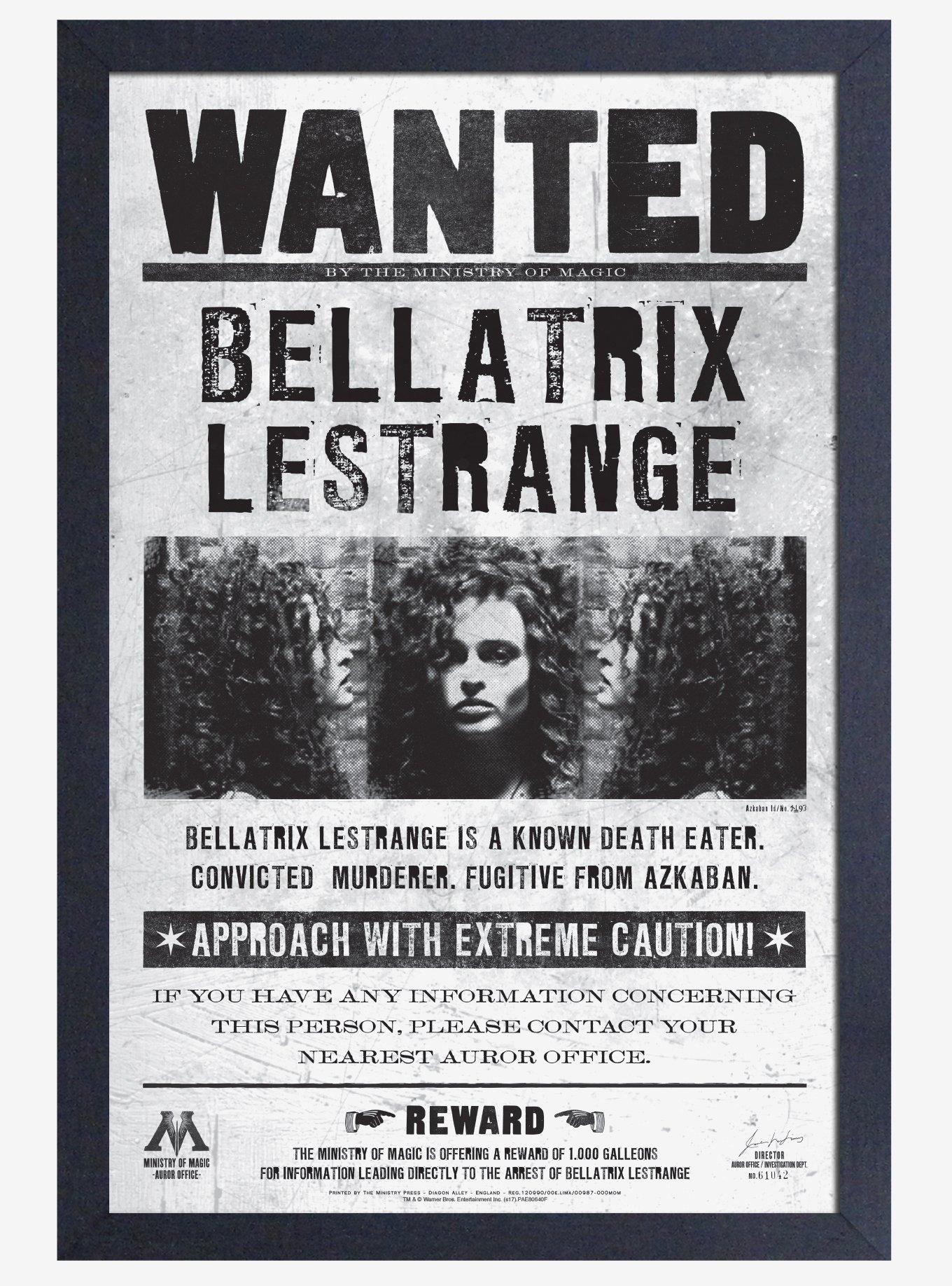 Harry Potter Bellatrix Wanted Framed Poster, , hi-res