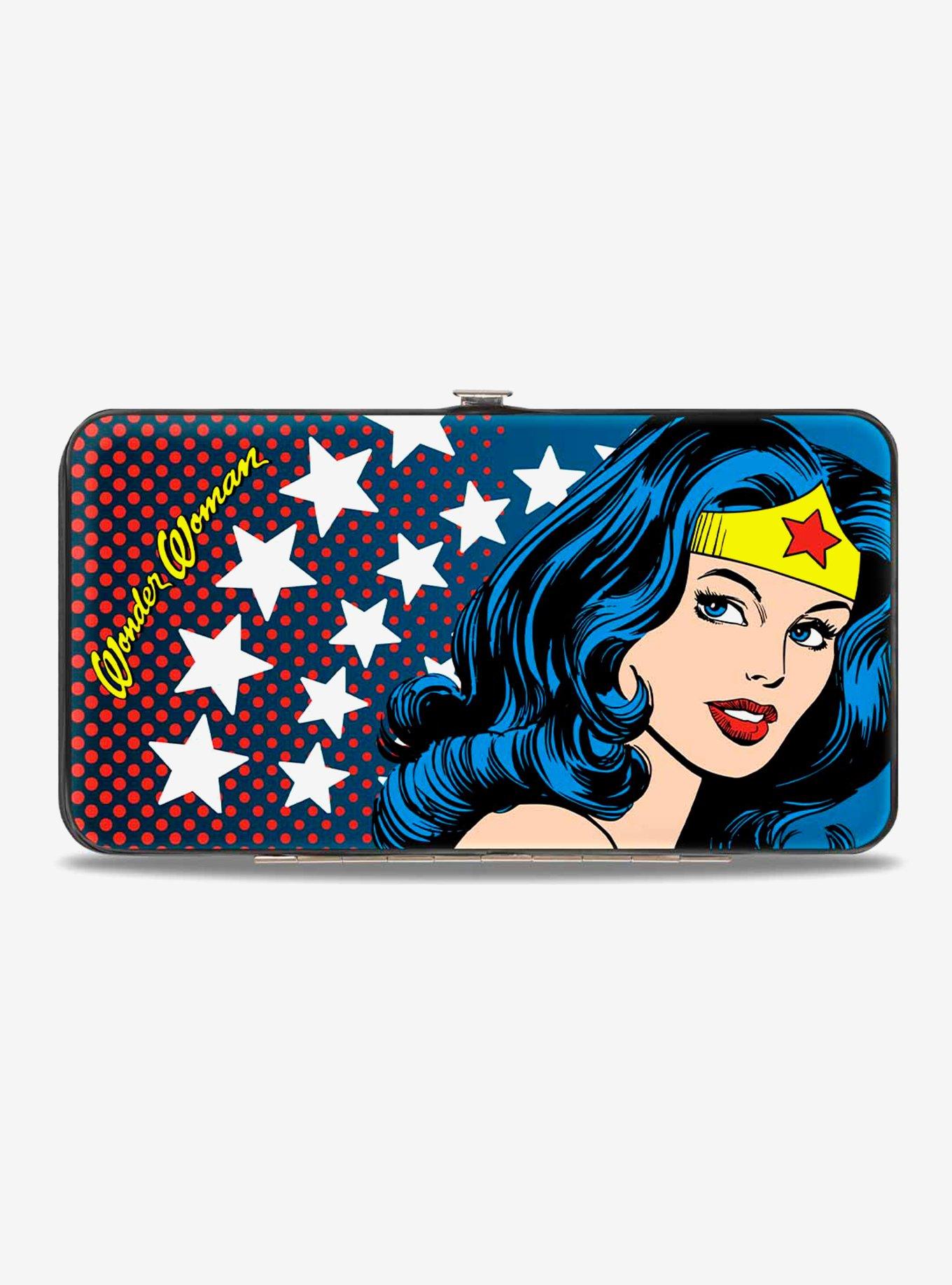 DC Comics Wonder Woman Stars Hinged Wallet, , hi-res