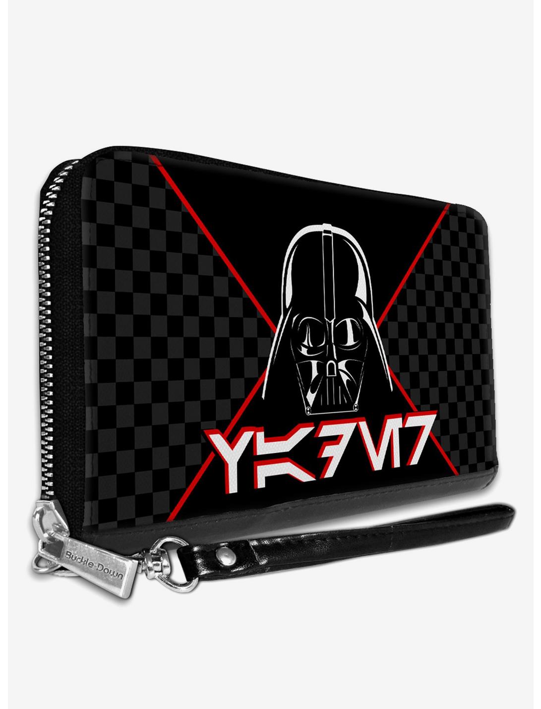 Star Wars Darth Vader Aurebesh Checkered Women's Zip Around Wallet, , hi-res