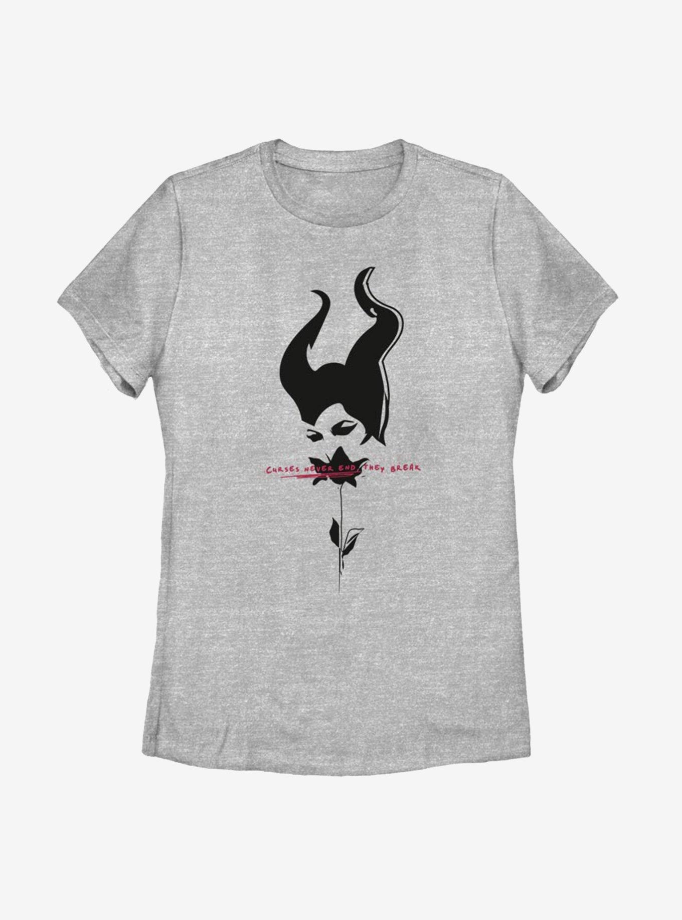 Disney Maleficent: Mistress Of Evil Black Rose Womens T-Shirt, ATH HTR, hi-res