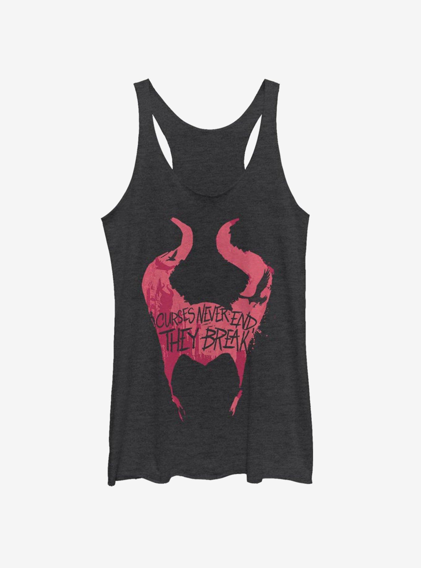 Disney Maleficent: Mistress Of Evil Cursed Horns Womens Tank Top, BLK HTR, hi-res