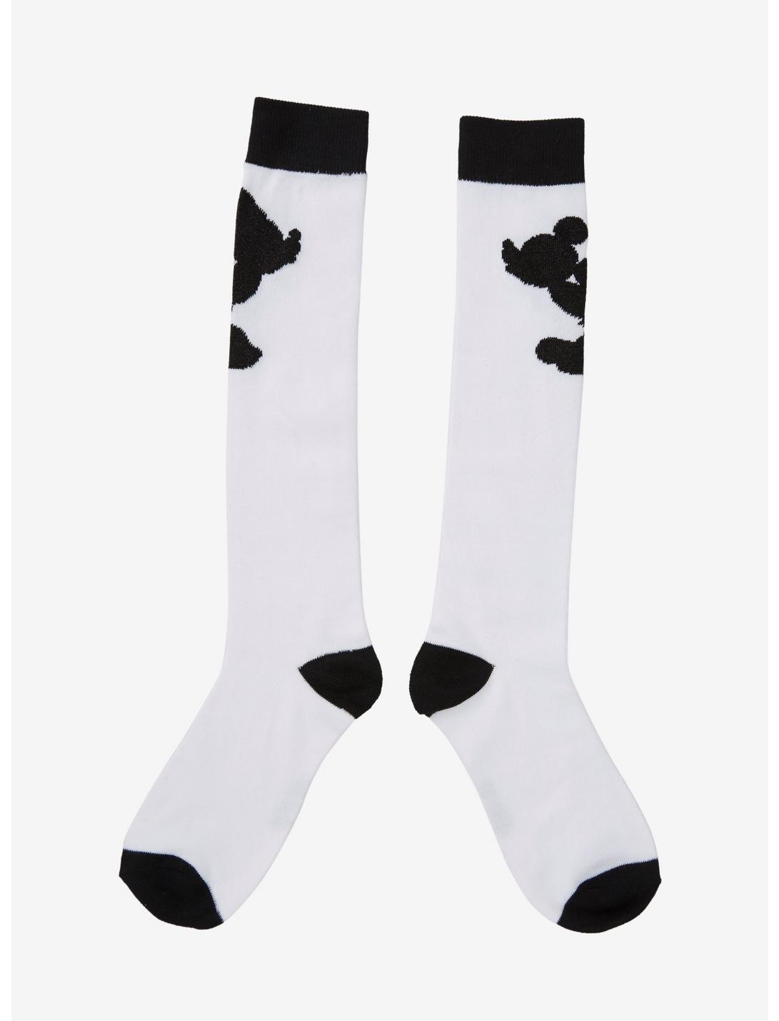Disney Mickey Mouse & Minnie Mouse Black & White Knee-High Socks, , hi-res