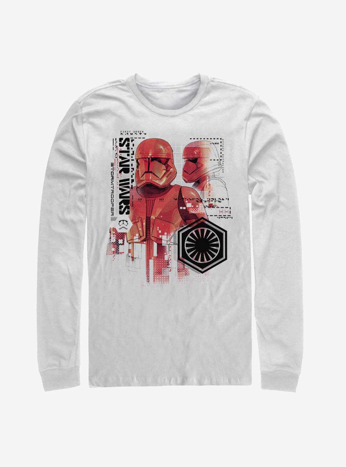 Star Wars Episode IX The Rise Of Skywalker Red Trooper Schematic Long-Sleeve T-Shirt, WHITE, hi-res