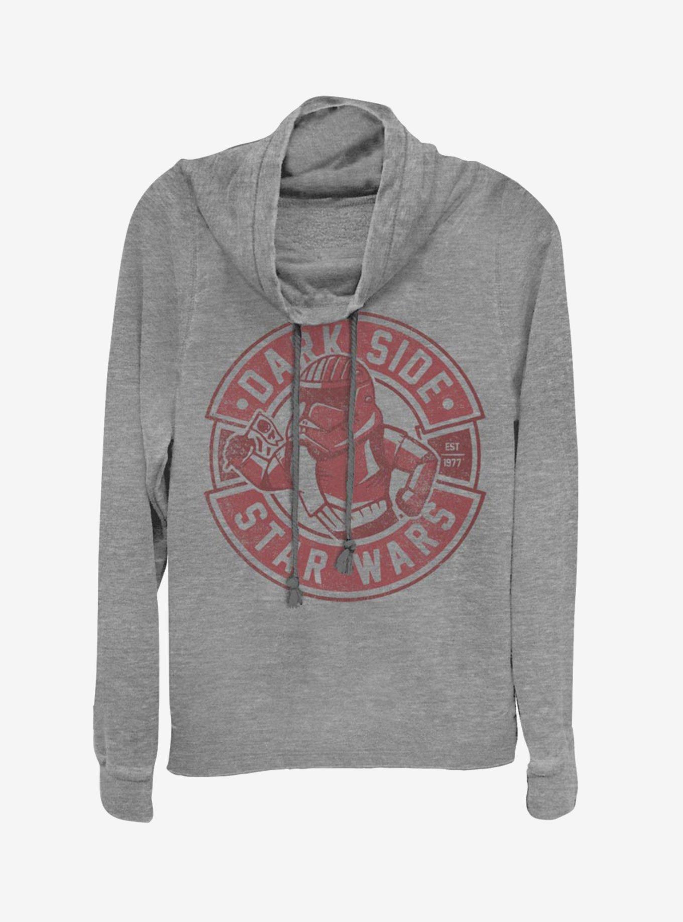 Star Wars Episode IX The Rise Of Skywalker Red Trooper Handdrawn Cowlneck Long-Sleeve Womens Top, GRAY HTR, hi-res